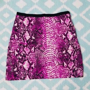 Loft sz 4 Snake Purple White Aline Skirt